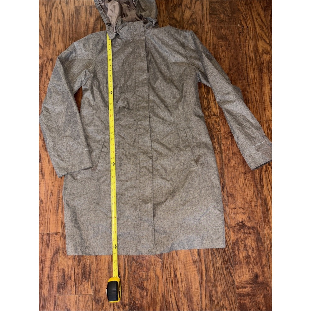 Eddie Bauer Women's L Waterproof Hooded Jacket Gray rain wind - Picture 7 of 10